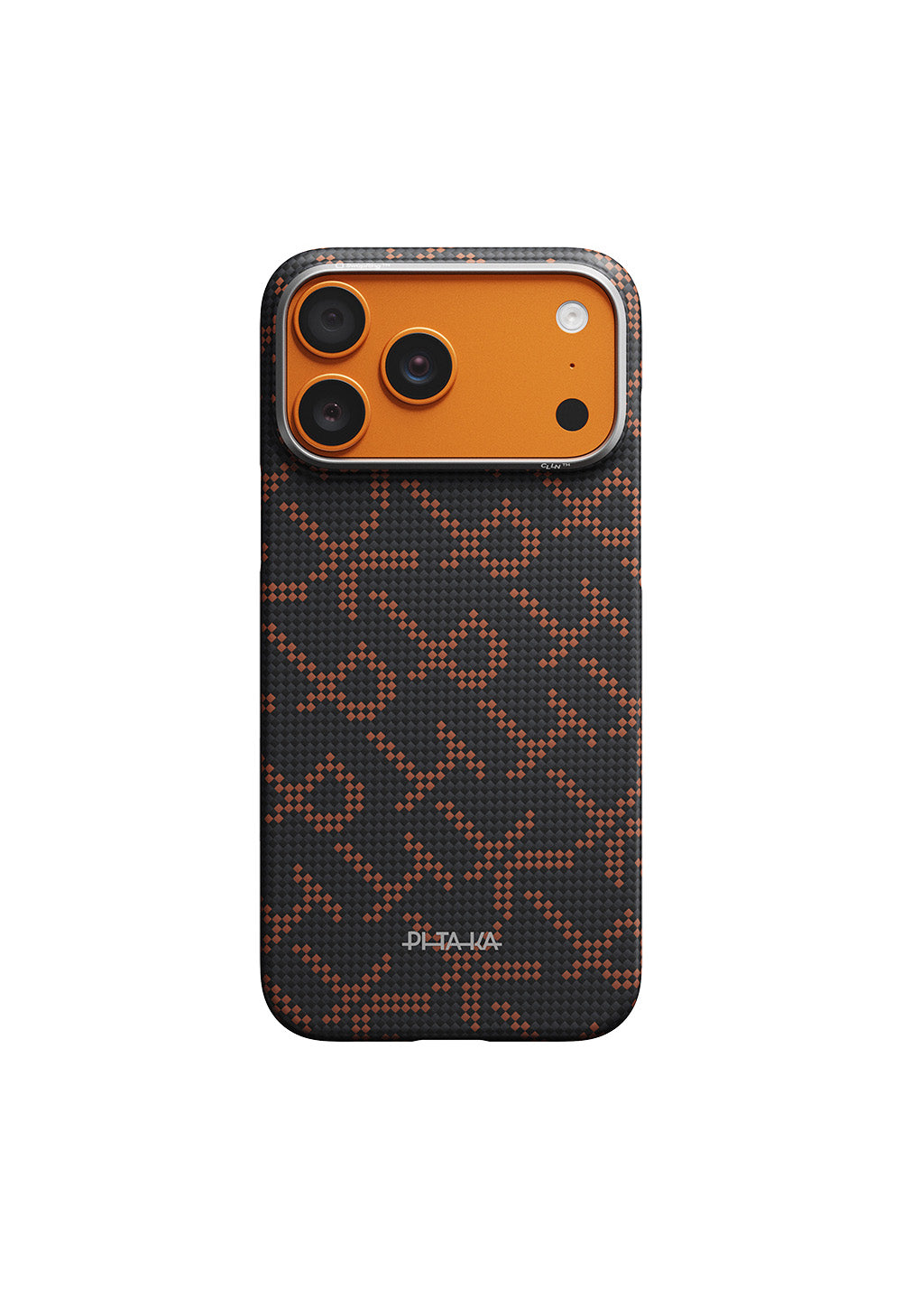 Apple iPhone 17 Pro Max Kılıf Manyetik Şarj Uyumlu Aramid Karbon Fiber Pitaka Tactile Woven Monogram Serisi Kapak