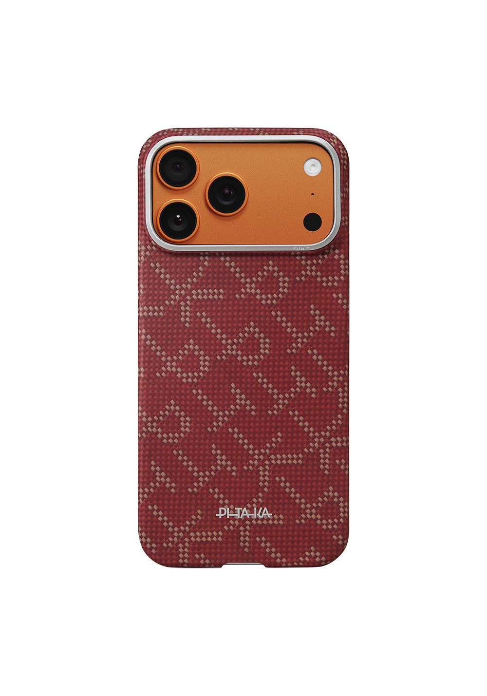 Apple iPhone 17 Pro Max Kılıf Manyetik Şarj Uyumlu Aramid Karbon Fiber Pitaka Tactile Woven Monogram Serisi Kapak