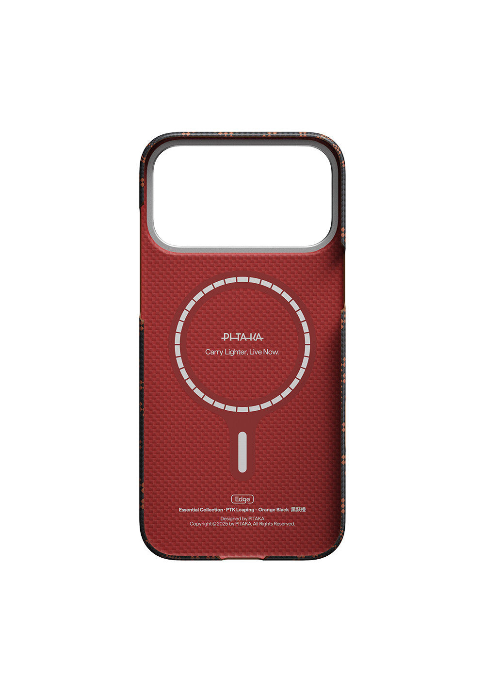 Apple iPhone 17 Pro Max Kılıf Manyetik Şarj Uyumlu Aramid Karbon Fiber Pitaka Tactile Woven Monogram Serisi Kapak