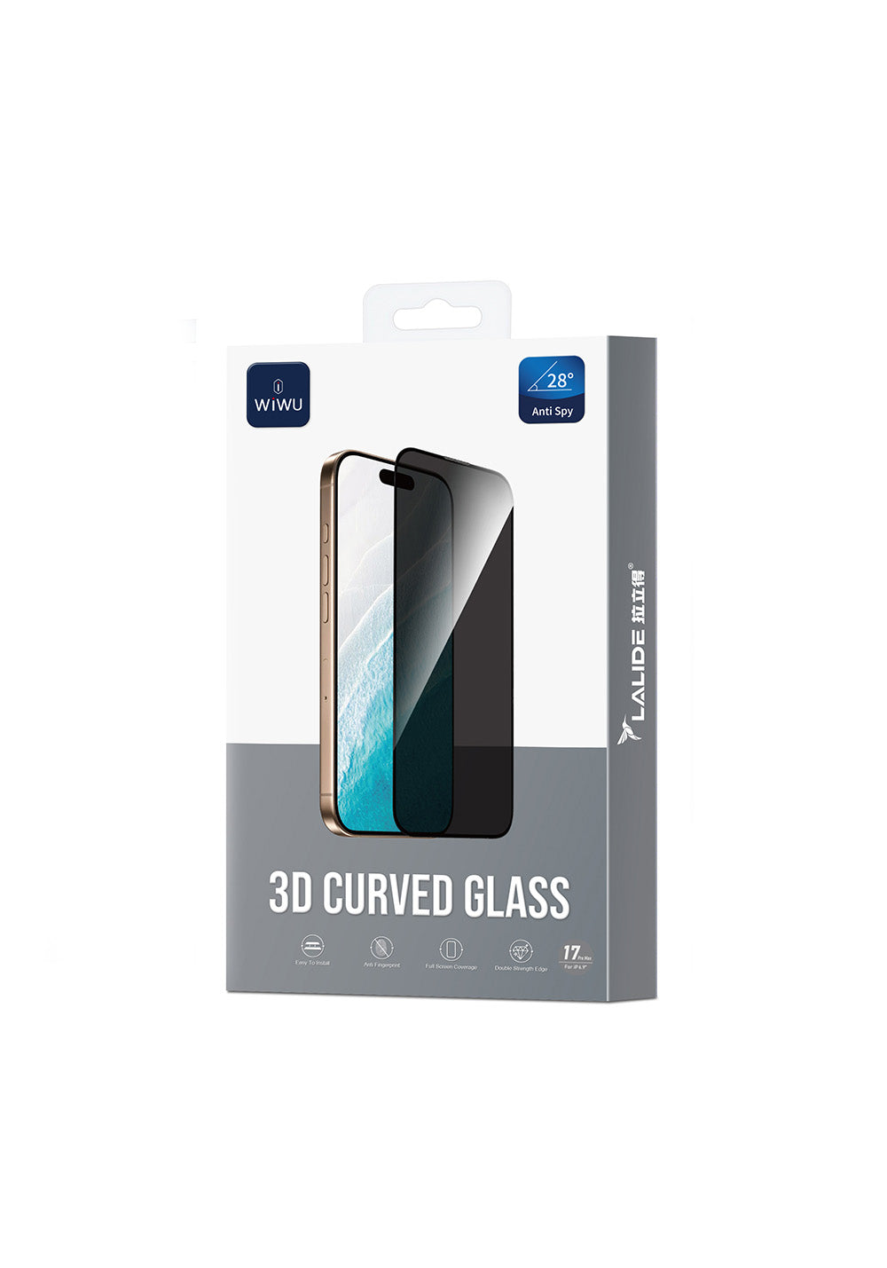 Apple iPhone 17 Air Wiwu LLD302 3D Curved iPrivacy Parmak İzi Bırakmayan Temperli Cam Ekran Koruyucu