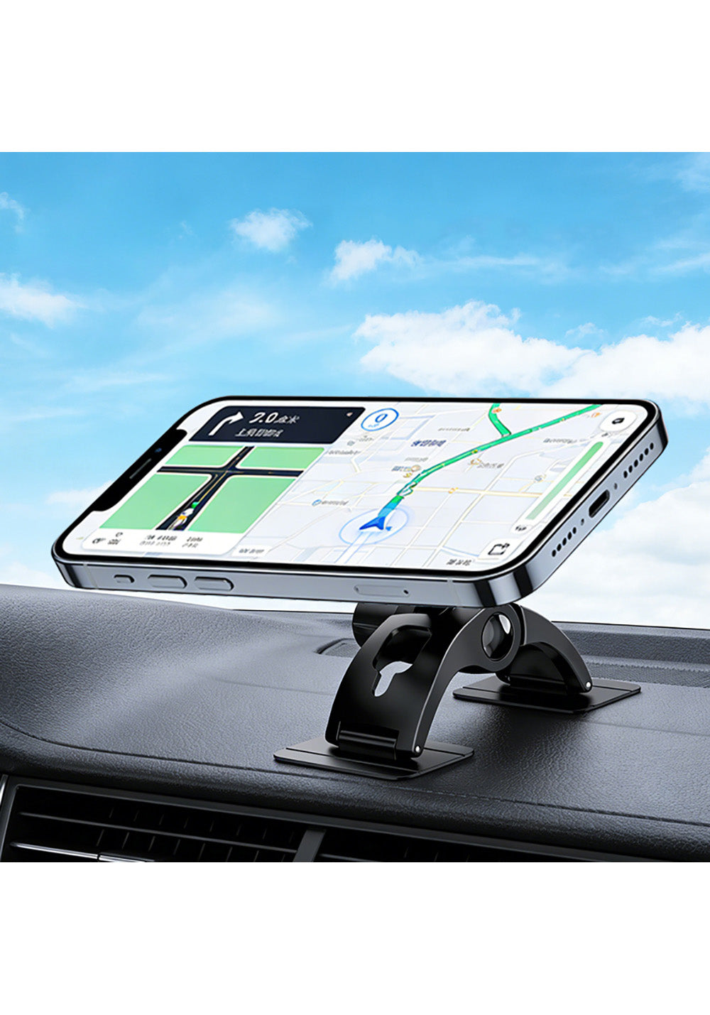 Go Des GD-HD277 Magnetik M-safe Uyumlu 360 Derece Dönebilen Düz Zemin Araç Telefon Tutucu