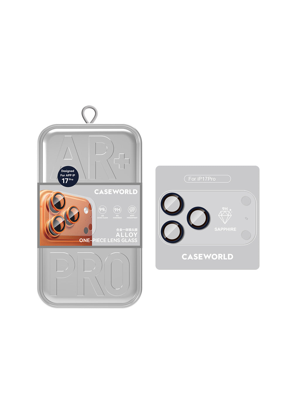 Apple iPhone 17 Pro CaseWorld Alloy Sapphire Safir One-Piece Anti Reflective Safir Kamera Lens Koruyucu