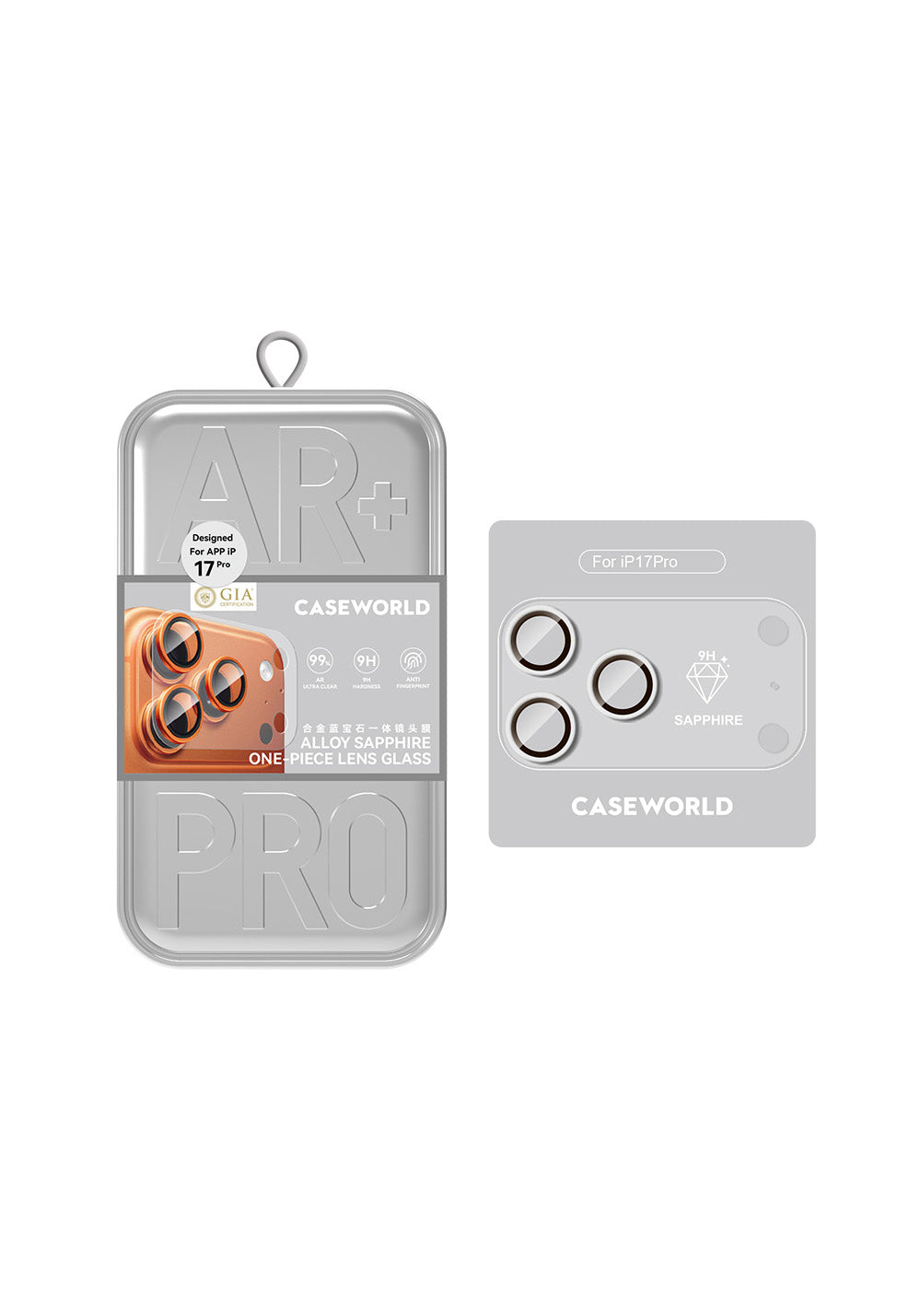 Apple iPhone 17 Pro CaseWorld Alloy Sapphire Safir One-Piece Anti Reflective Safir Kamera Lens Koruyucu