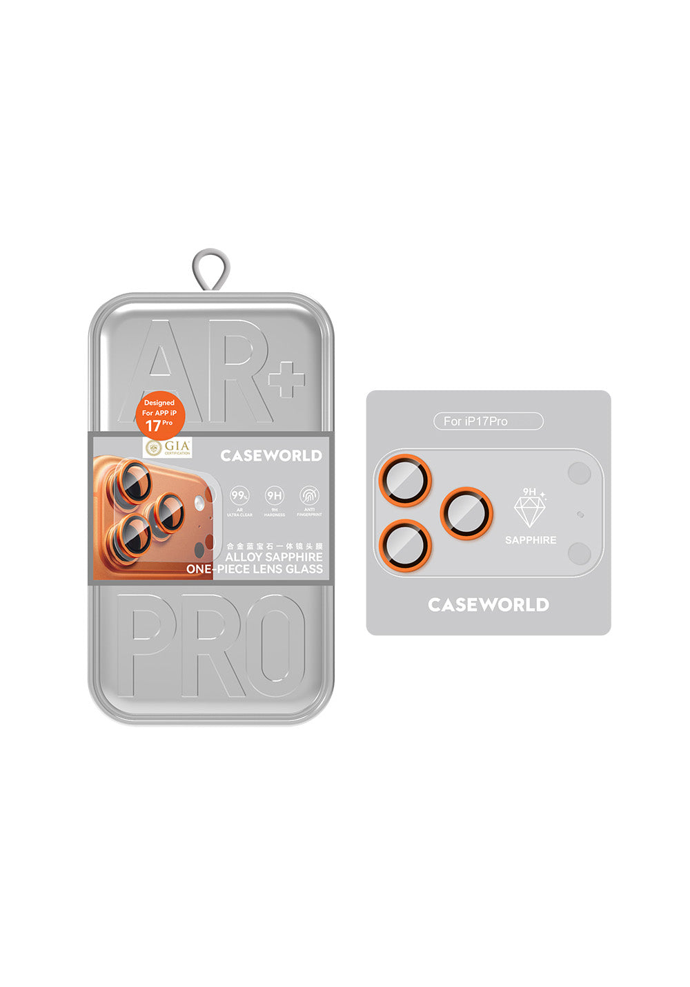 Apple iPhone 17 Pro Max CaseWorld Alloy Sapphire Safir One-Piece Anti Reflective Safir Kamera Lens Koruyucu