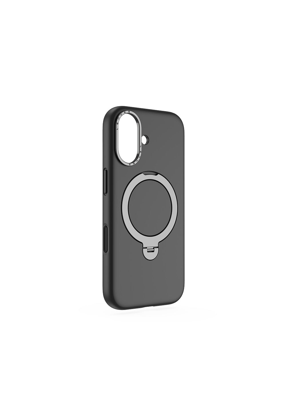 Apple iPhone 17 Kılıf Manyetik Şarj Uyumlu Metal Standlı Sıvı Silikon Lenyes CK223 Kapak