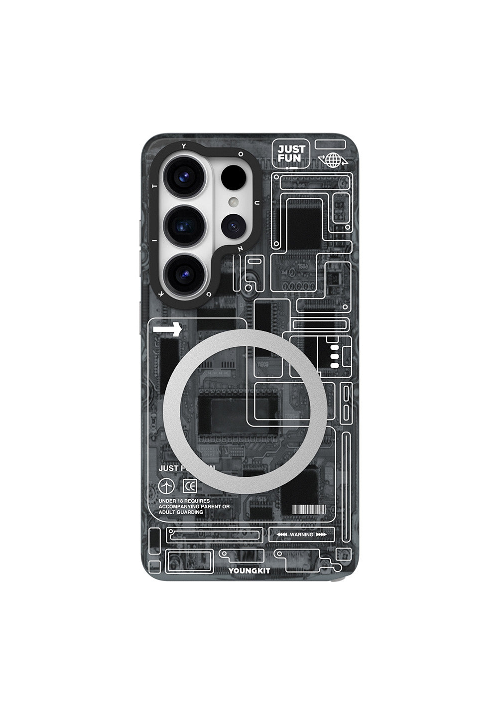 Galaxy S26 Ultra Kılıf Manyetik Şarj Uyumlu Youngkit 360 Derece Standlı Technology Serisi Kapak