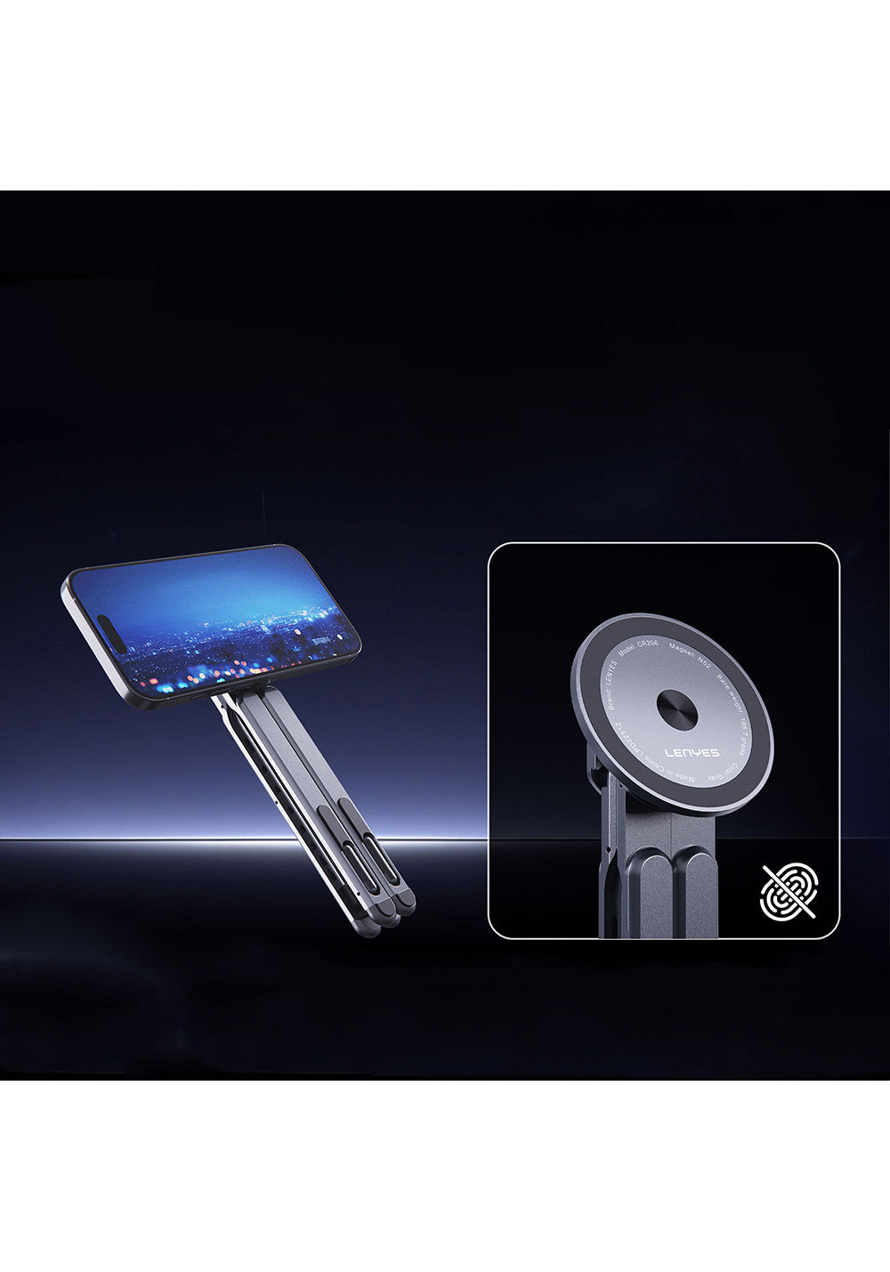 Lenyes CR206 Çok Fonksiyonlu 8 Kademeli Ayarlanabilir Magnetik Laptop & Tablet & Telefon Standı