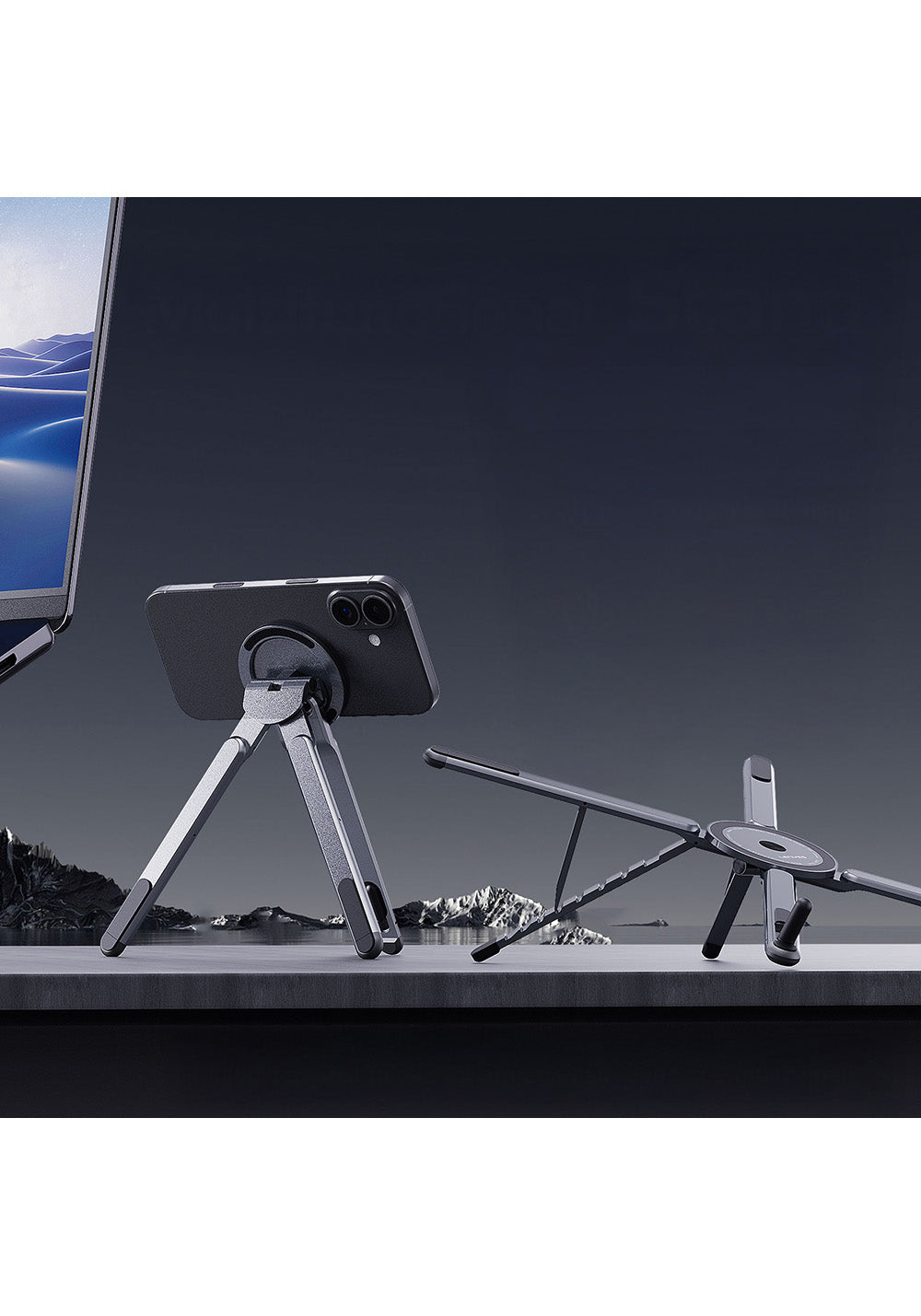 Lenyes CR206 Çok Fonksiyonlu 8 Kademeli Ayarlanabilir Magnetik Laptop & Tablet & Telefon Standı