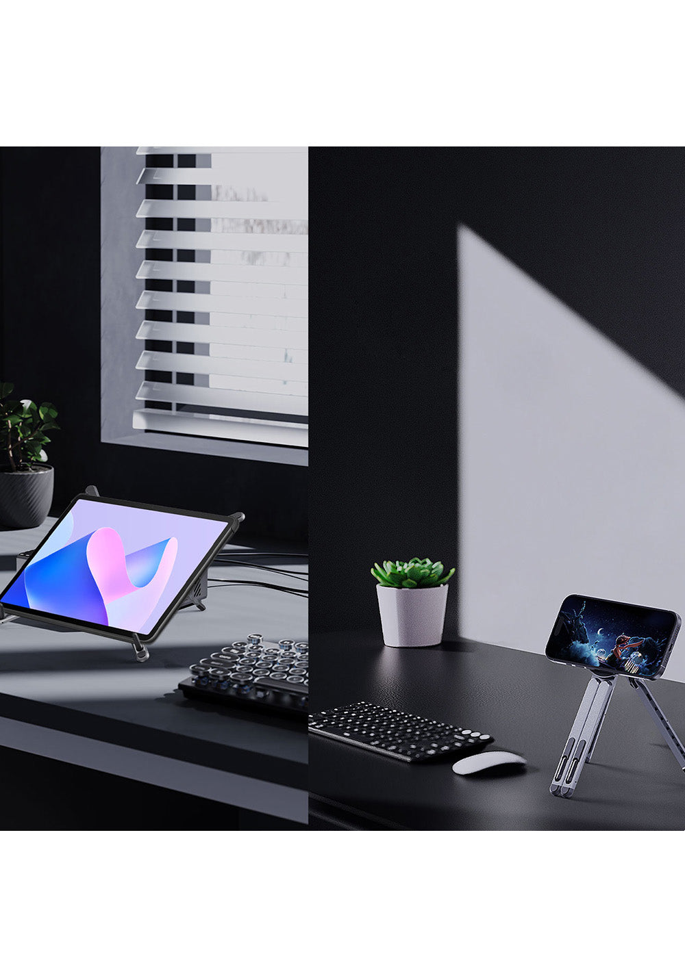 Lenyes CR206 Çok Fonksiyonlu 8 Kademeli Ayarlanabilir Magnetik Laptop & Tablet & Telefon Standı