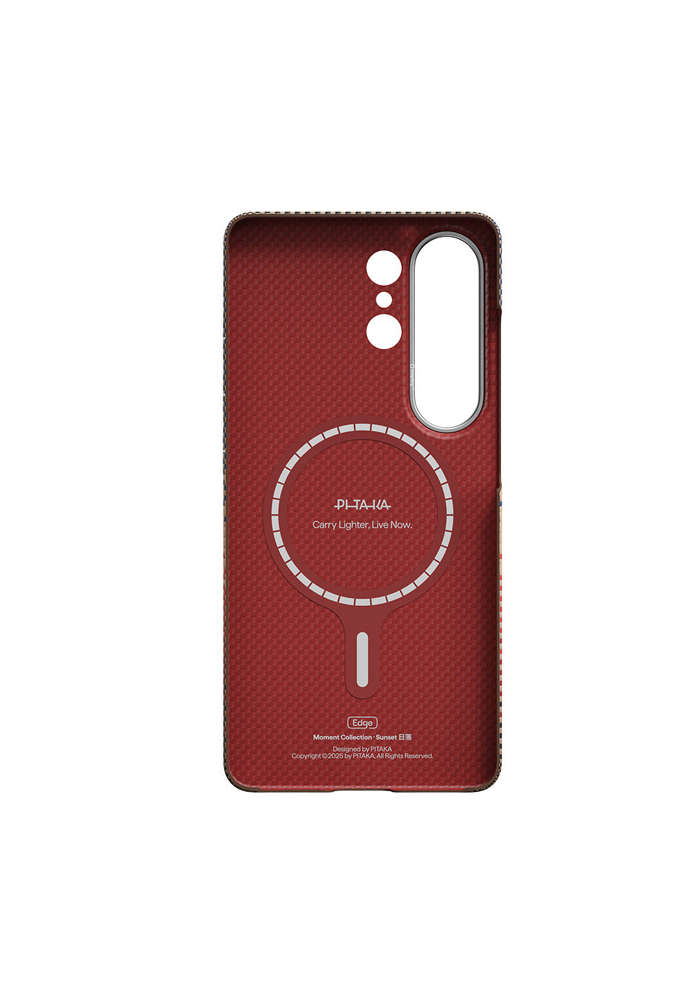 Galaxy S26 Ultra Kılıf Manyetik Şarj Uyumlu Aramid Karbon Fiber Pitaka Tactile Woven Sunset-Moonrise Serisi Kapak