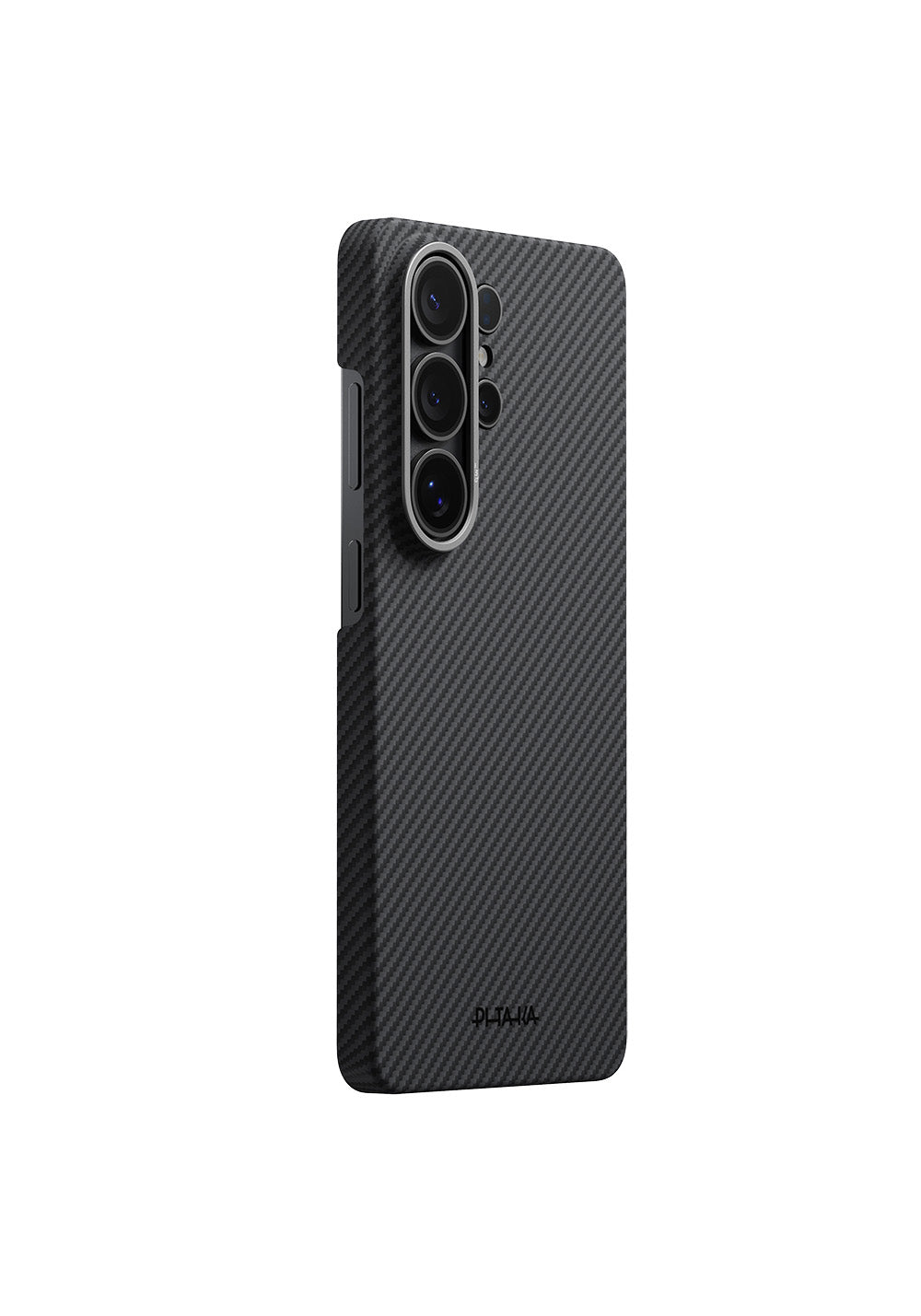 Galaxy S26 Ultra Kılıf Manyetik Şarj Uyumlu 600D Aramid Karbon Fiber Pitaka Ultra-Slim Classic Serisi Black-Grey Twill Kapak