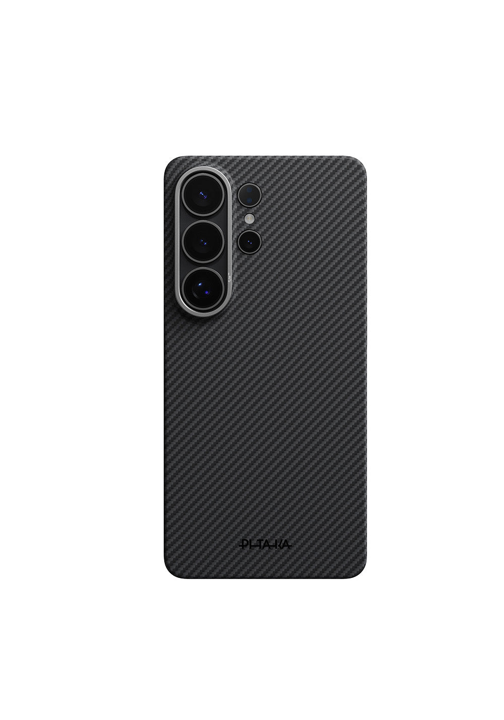Galaxy S26 Ultra Kılıf Manyetik Şarj Uyumlu 600D Aramid Karbon Fiber Pitaka Ultra-Slim Classic Serisi Black-Grey Twill Kapak