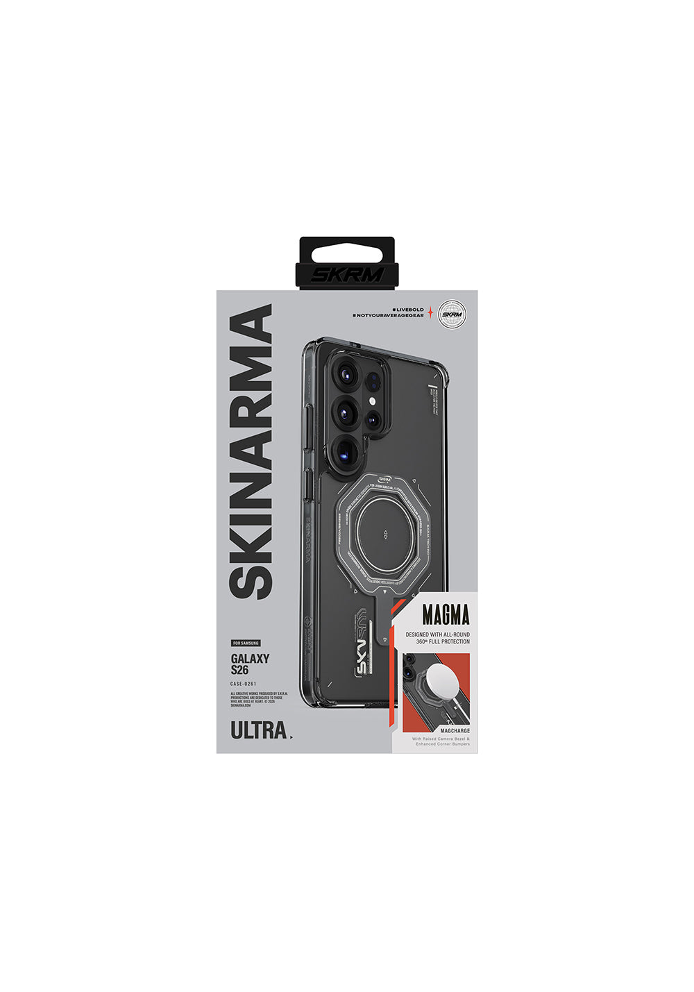 Galaxy S26 Ultra Kılıf Skinarma Manyetik Şarj Uyumlu Airbag Tasarımlı Magma Kapak