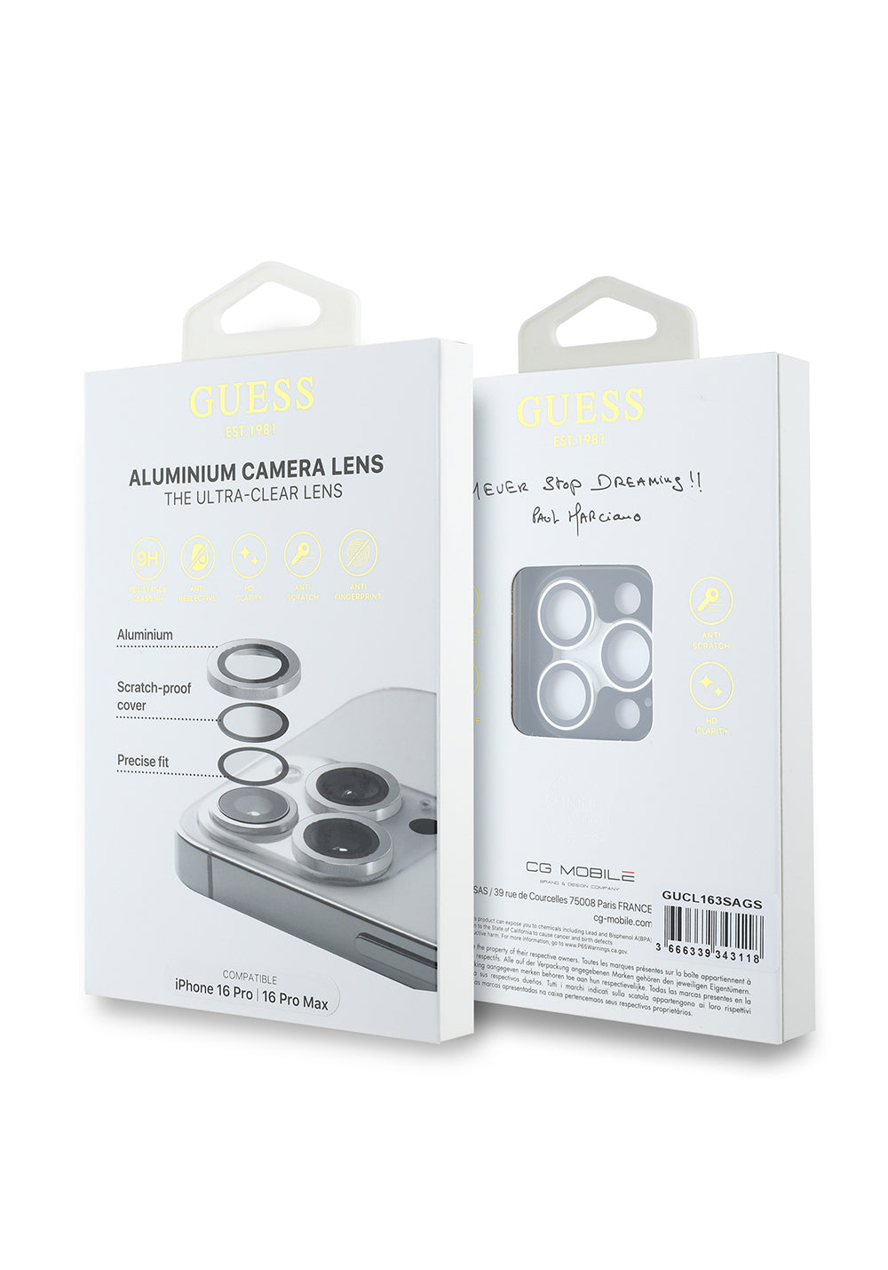 Apple iPhone 17 Pro Max Guess Orijinal Lisanslı Metal Kamera Lens Koruyucu