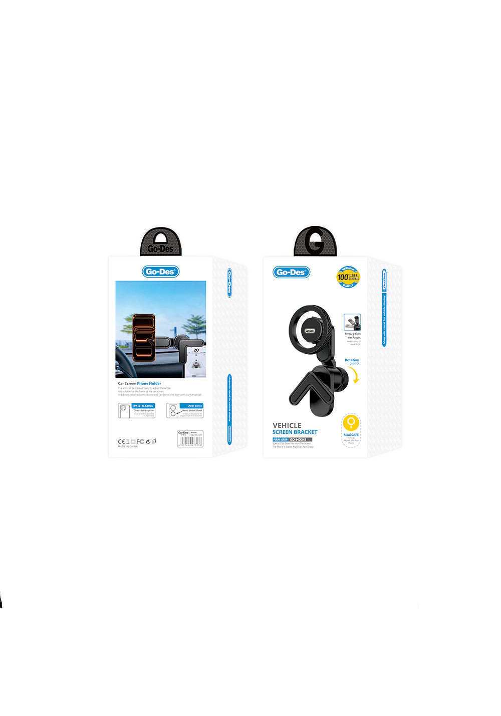 Go Des GD-HD341 V Köşeli Ayarlanabilir Magnetik Araç İçi Telefon Tutucu