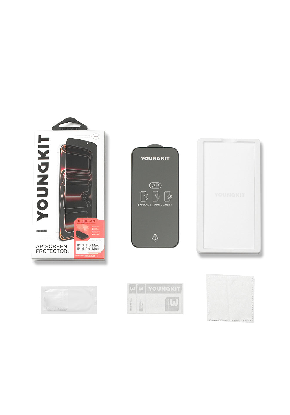 Apple iPhone 17 Pro Max Youngkit 2.5D Parmak İzi Bırakmayan 0.33mm Privacy Temperli Cam Ekran Koruyucu