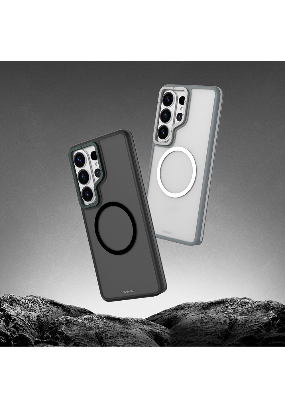 Galaxy S26 Ultra Kılıf Manyetik Şarj Uyumlu Youngkit Rock Sand Serisi Kapak