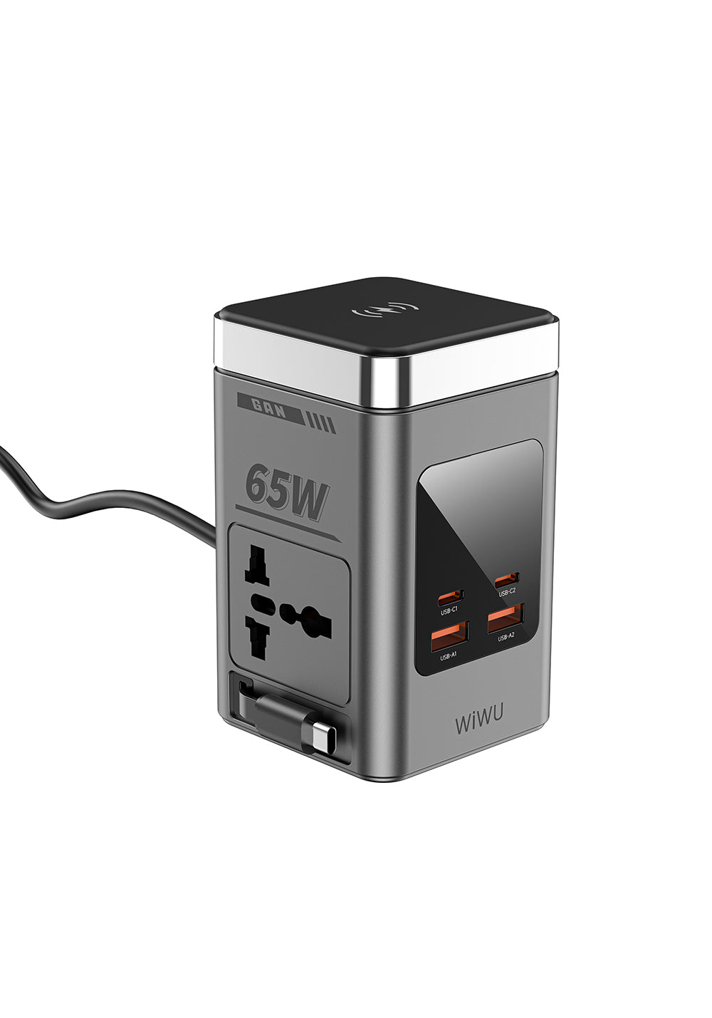 Wiwu Wi-W040 Telefon & Akıllı Saat & Kulaklık İçin GaN 65W 8in1 Şarj İstasyonu