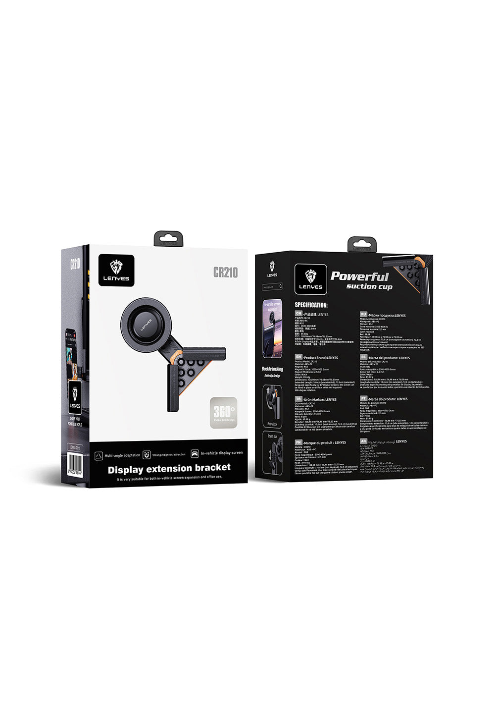 Lenyes CR210 360 Dönebilen V Köşeli Magnetik Araç İçi Telefon Tutucu