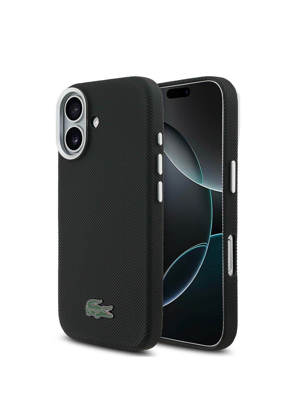 Apple iPhone 17 Kılıf Lacoste Orijinal Lisanslı M-Safe Şarj Özellikli PVC Pike Desenli Arka Yüzey İkonik Timsah Dokuma Logolu Kapak