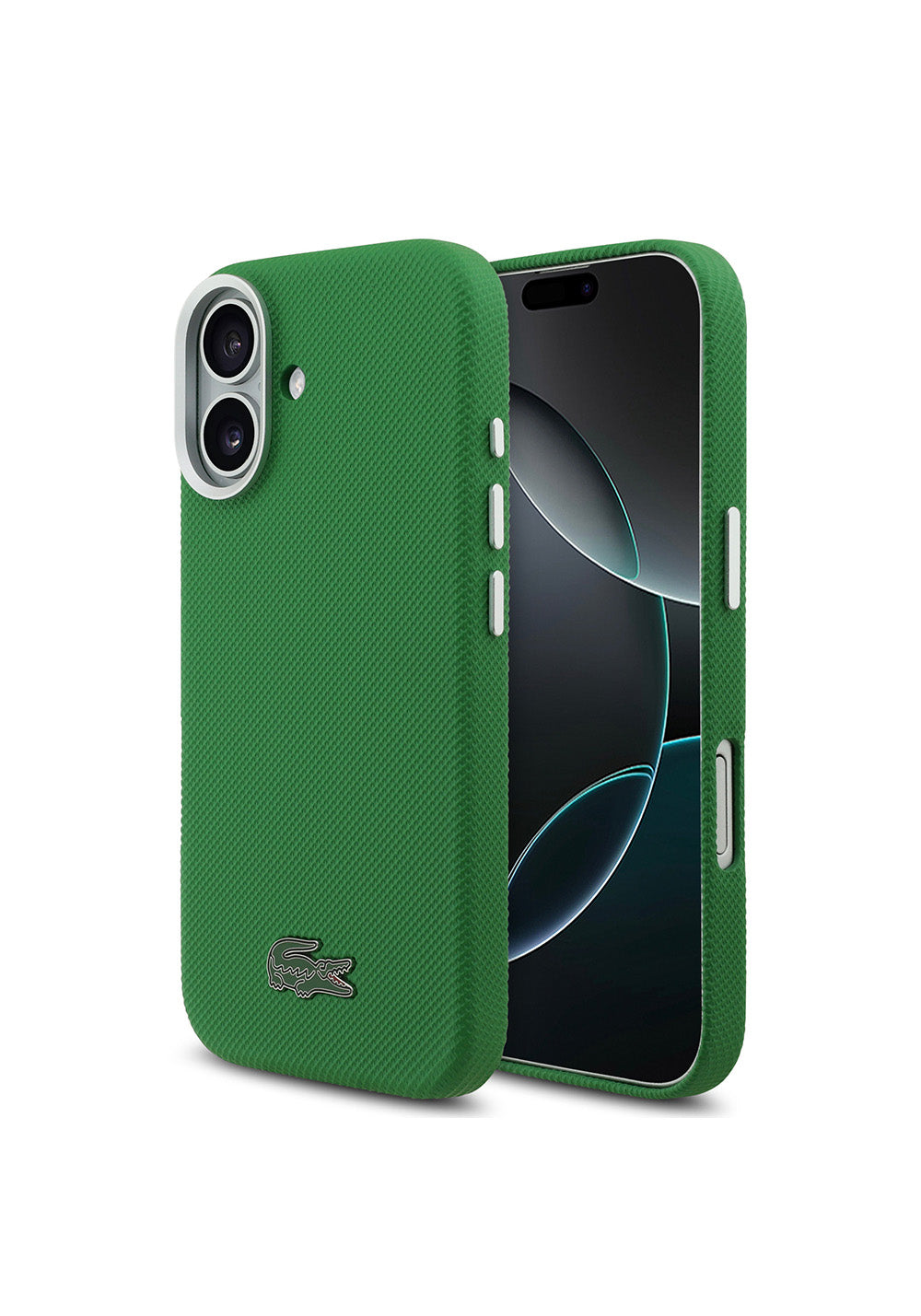 Apple iPhone 17 Kılıf Lacoste Orijinal Lisanslı M-Safe Şarj Özellikli PVC Pike Desenli Arka Yüzey İkonik Timsah Dokuma Logolu Kapak