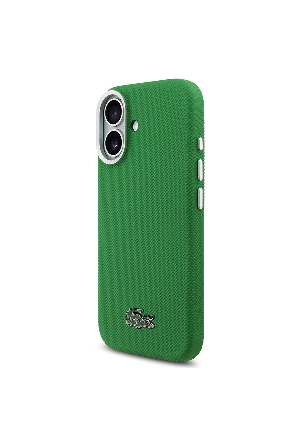 Apple iPhone 17 Kılıf Lacoste Orijinal Lisanslı M-Safe Şarj Özellikli PVC Pike Desenli Arka Yüzey İkonik Timsah Dokuma Logolu Kapak