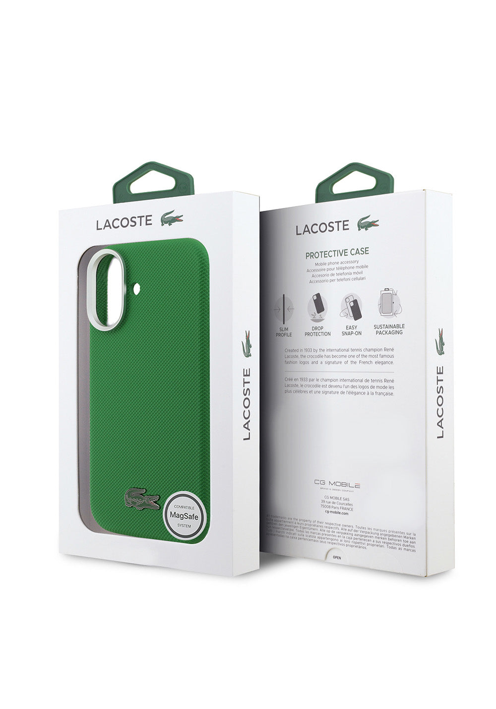 Apple iPhone 17 Kılıf Lacoste Orijinal Lisanslı M-Safe Şarj Özellikli PVC Pike Desenli Arka Yüzey İkonik Timsah Dokuma Logolu Kapak