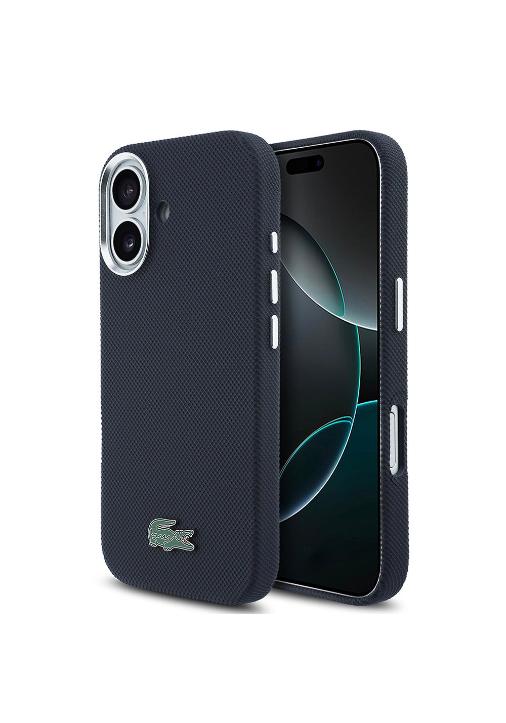Apple iPhone 17 Kılıf Lacoste Orijinal Lisanslı M-Safe Şarj Özellikli PVC Pike Desenli Arka Yüzey İkonik Timsah Dokuma Logolu Kapak