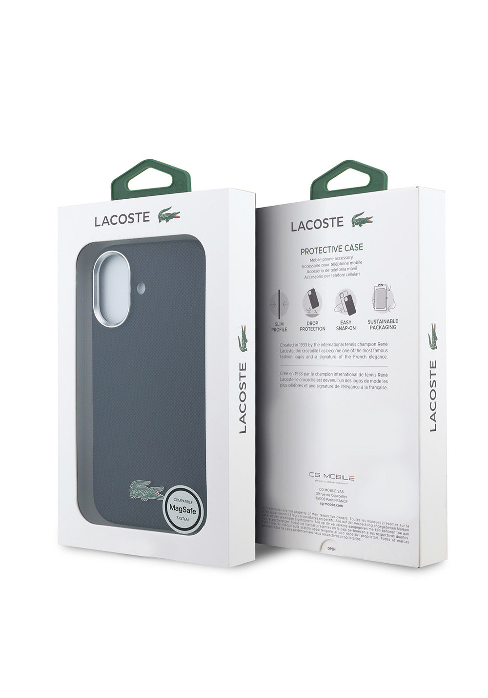 Apple iPhone 17 Kılıf Lacoste Orijinal Lisanslı M-Safe Şarj Özellikli PVC Pike Desenli Arka Yüzey İkonik Timsah Dokuma Logolu Kapak