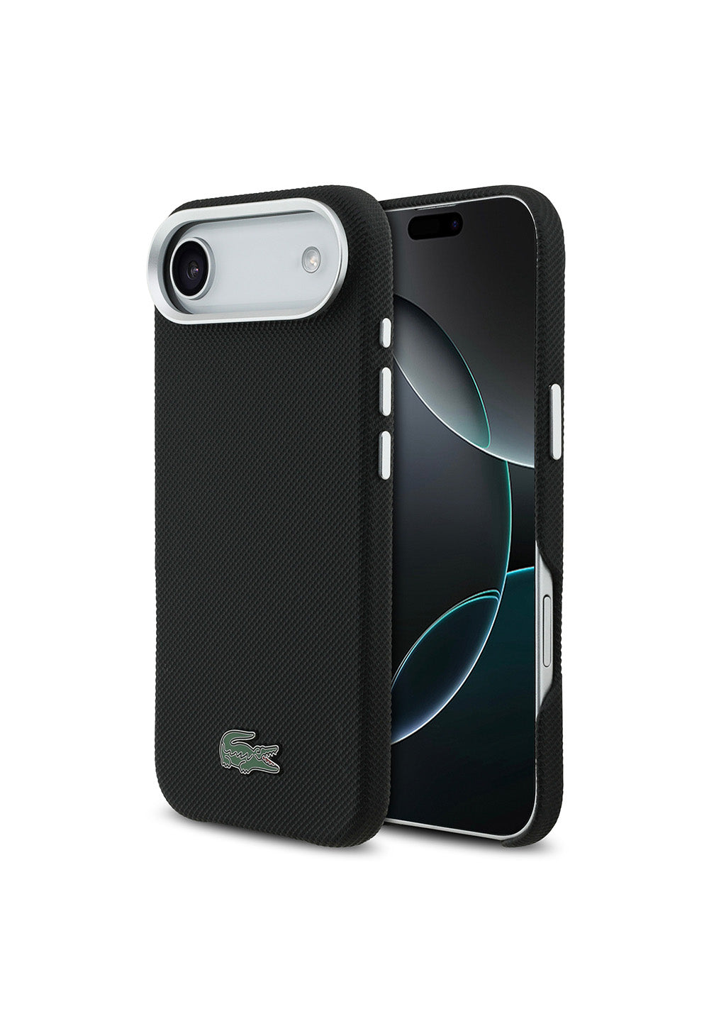 Apple iPhone 17 Air Kılıf Lacoste Orijinal Lisanslı M-Safe Şarj Özellikli PVC Pike Desenli Arka Yüzey İkonik Timsah Dokuma Logolu Kapak