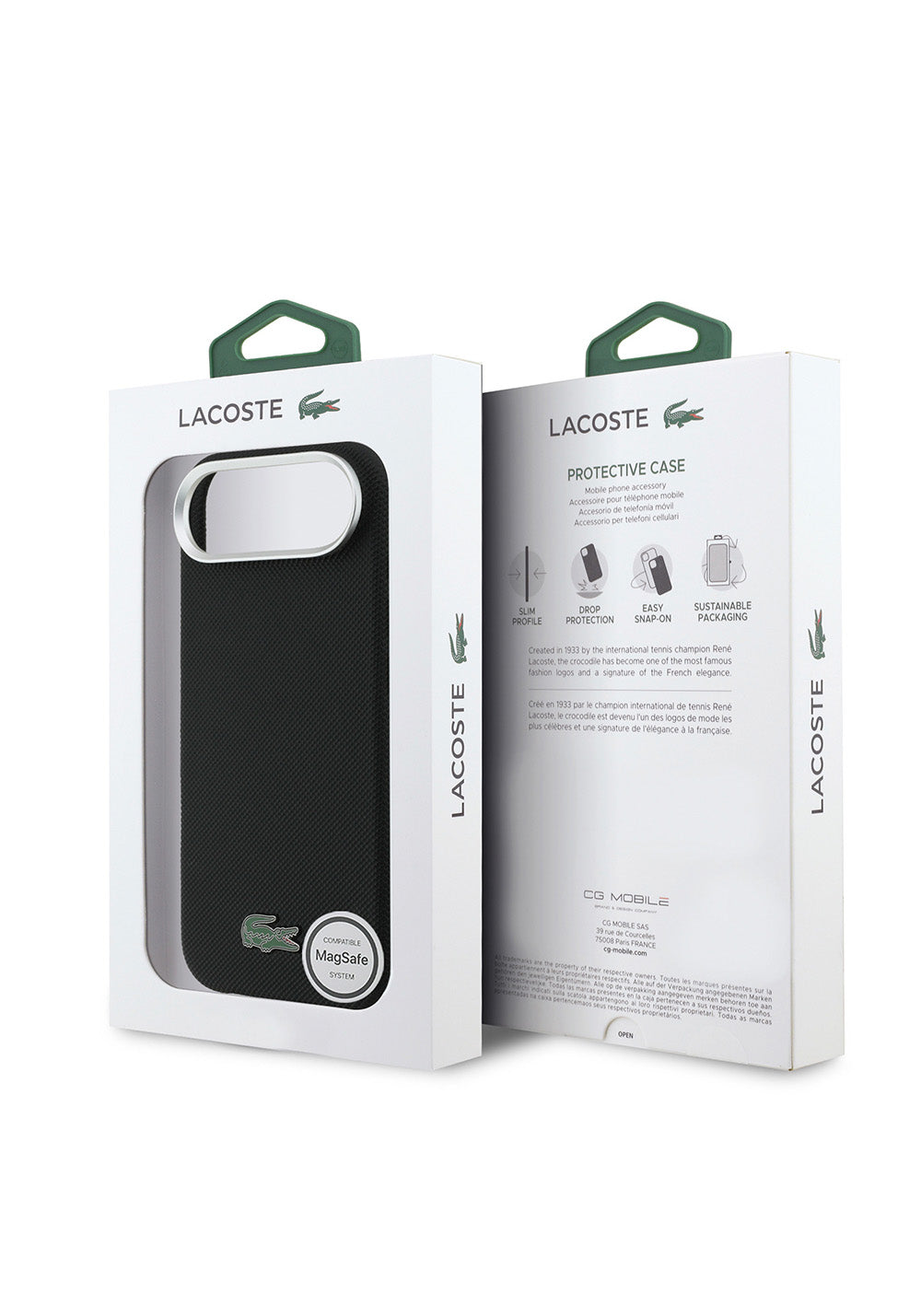 Apple iPhone 17 Air Kılıf Lacoste Orijinal Lisanslı M-Safe Şarj Özellikli PVC Pike Desenli Arka Yüzey İkonik Timsah Dokuma Logolu Kapak