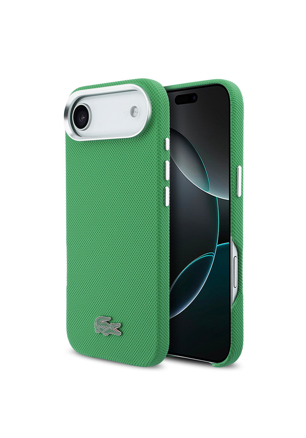 Apple iPhone 17 Air Kılıf Lacoste Orijinal Lisanslı M-Safe Şarj Özellikli PVC Pike Desenli Arka Yüzey İkonik Timsah Dokuma Logolu Kapak