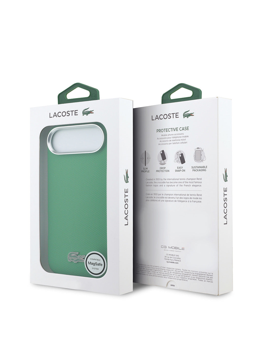 Apple iPhone 17 Air Kılıf Lacoste Orijinal Lisanslı M-Safe Şarj Özellikli PVC Pike Desenli Arka Yüzey İkonik Timsah Dokuma Logolu Kapak