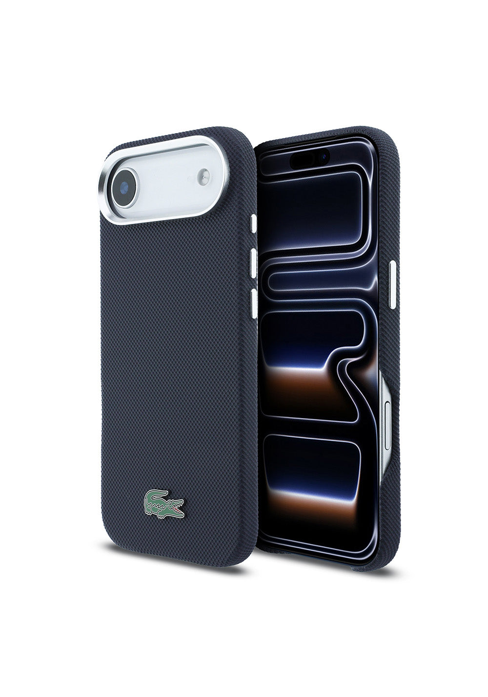 Apple iPhone 17 Air Kılıf Lacoste Orijinal Lisanslı M-Safe Şarj Özellikli PVC Pike Desenli Arka Yüzey İkonik Timsah Dokuma Logolu Kapak