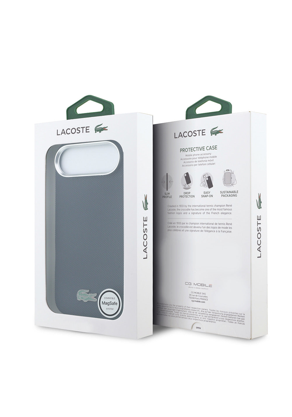 Apple iPhone 17 Air Kılıf Lacoste Orijinal Lisanslı M-Safe Şarj Özellikli PVC Pike Desenli Arka Yüzey İkonik Timsah Dokuma Logolu Kapak