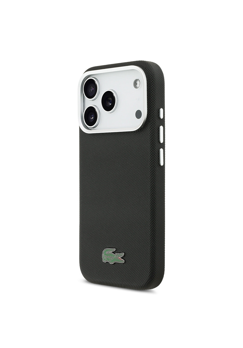 Apple iPhone 17 Pro Kılıf Lacoste Orijinal Lisanslı M-Safe Şarj Özellikli PVC Pike Desenli Arka Yüzey İkonik Timsah Dokuma Logolu Kapak