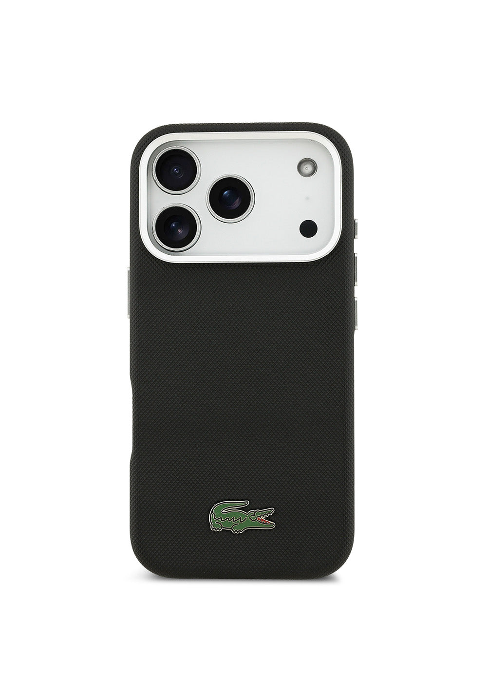 Apple iPhone 17 Pro Kılıf Lacoste Orijinal Lisanslı M-Safe Şarj Özellikli PVC Pike Desenli Arka Yüzey İkonik Timsah Dokuma Logolu Kapak
