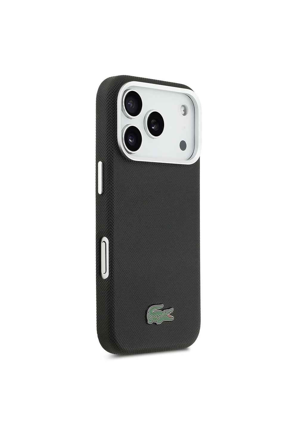 Apple iPhone 17 Pro Kılıf Lacoste Orijinal Lisanslı M-Safe Şarj Özellikli PVC Pike Desenli Arka Yüzey İkonik Timsah Dokuma Logolu Kapak