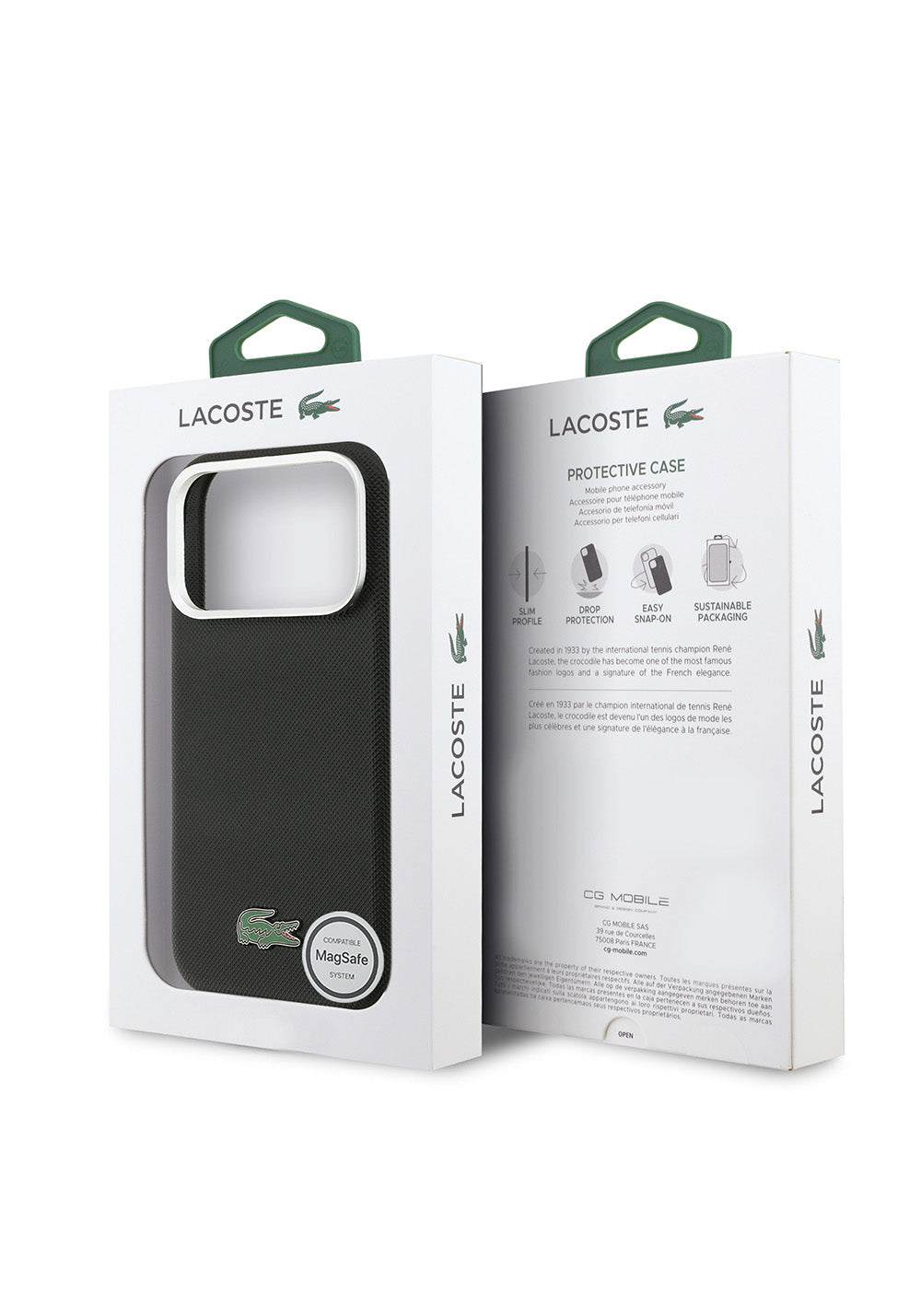 Apple iPhone 17 Pro Kılıf Lacoste Orijinal Lisanslı M-Safe Şarj Özellikli PVC Pike Desenli Arka Yüzey İkonik Timsah Dokuma Logolu Kapak