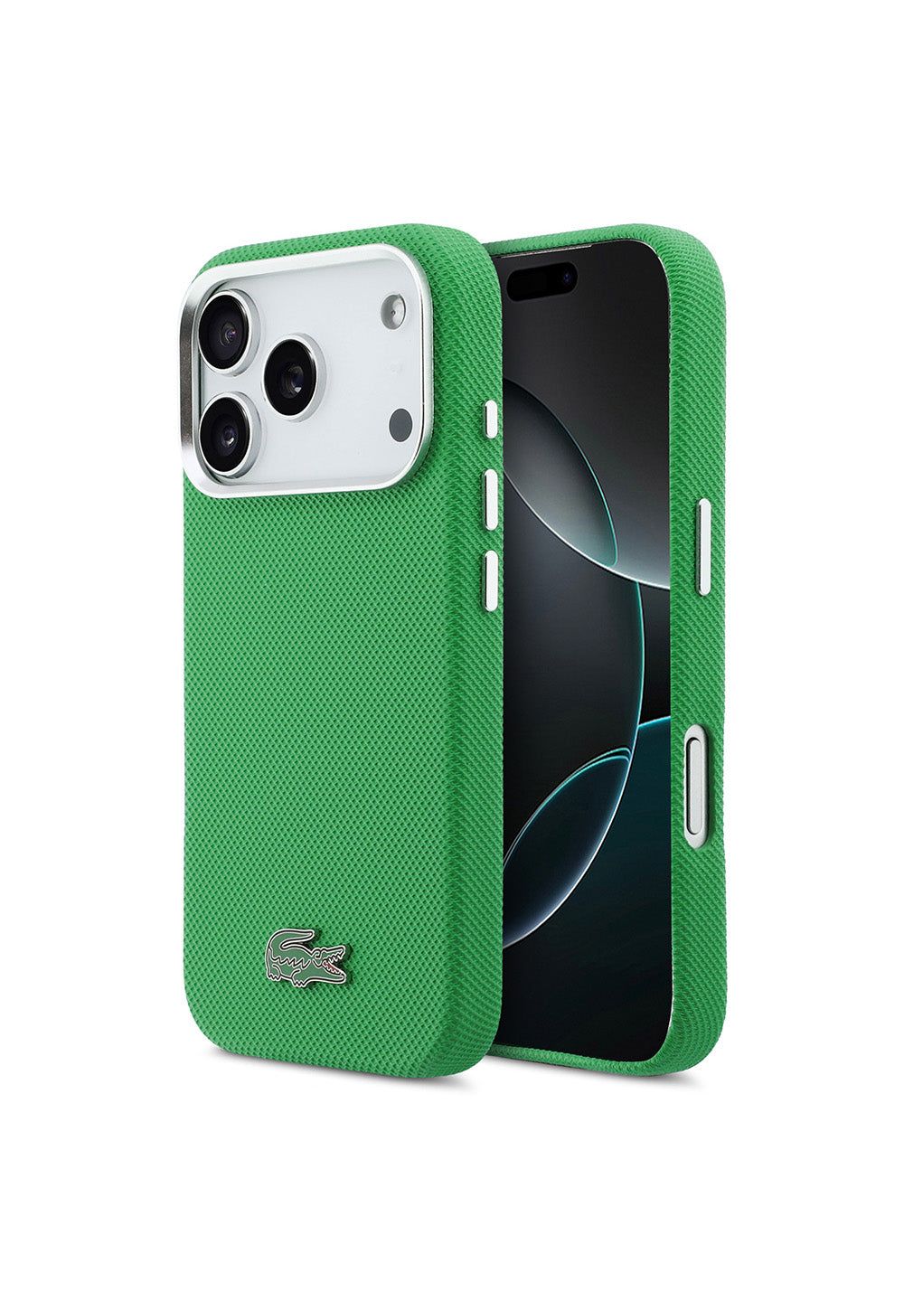 Apple iPhone 17 Pro Kılıf Lacoste Orijinal Lisanslı M-Safe Şarj Özellikli PVC Pike Desenli Arka Yüzey İkonik Timsah Dokuma Logolu Kapak