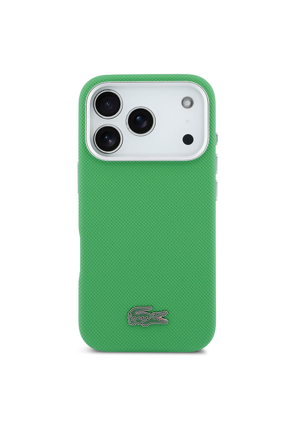 Apple iPhone 17 Pro Kılıf Lacoste Orijinal Lisanslı M-Safe Şarj Özellikli PVC Pike Desenli Arka Yüzey İkonik Timsah Dokuma Logolu Kapak