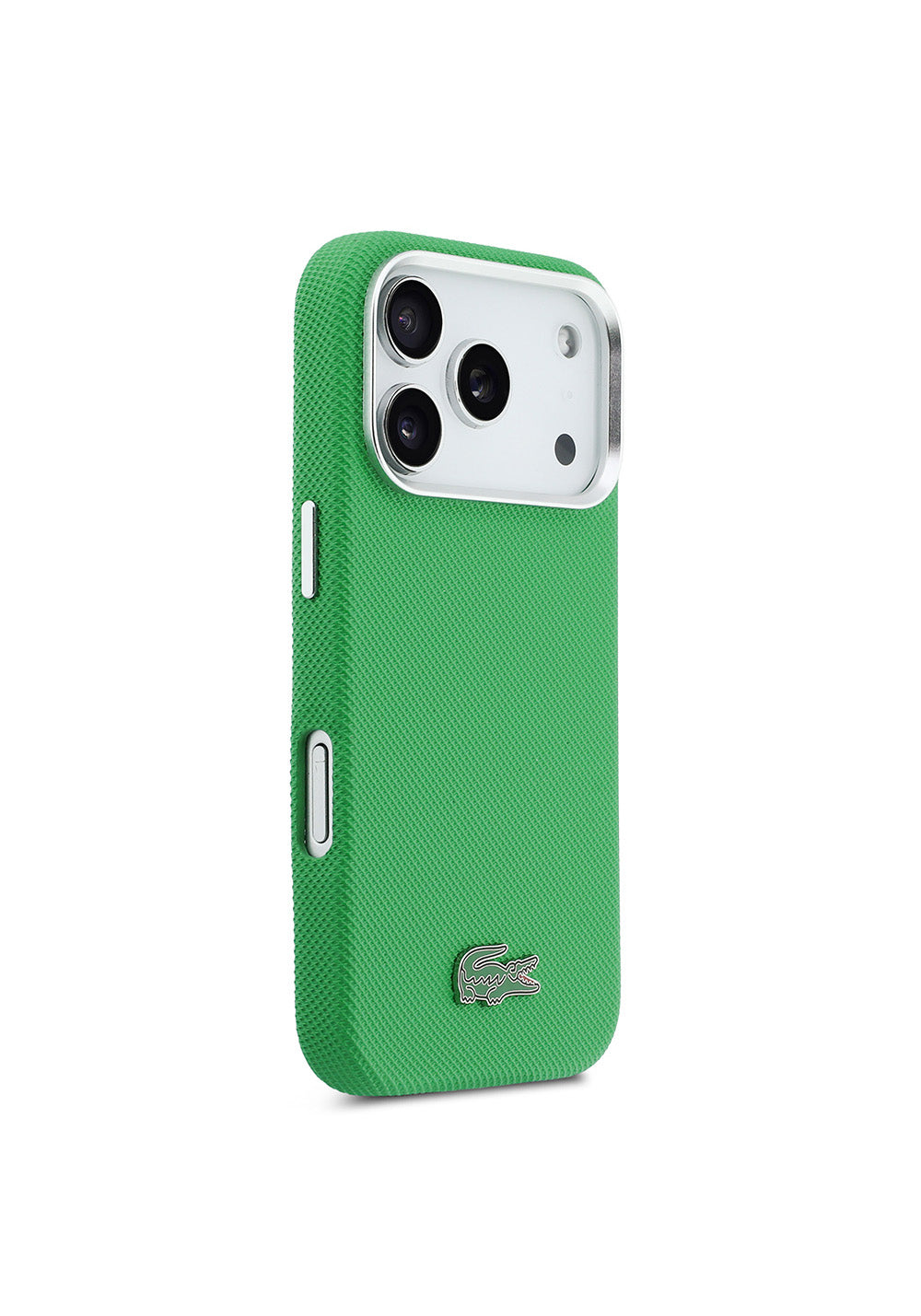 Apple iPhone 17 Pro Kılıf Lacoste Orijinal Lisanslı M-Safe Şarj Özellikli PVC Pike Desenli Arka Yüzey İkonik Timsah Dokuma Logolu Kapak