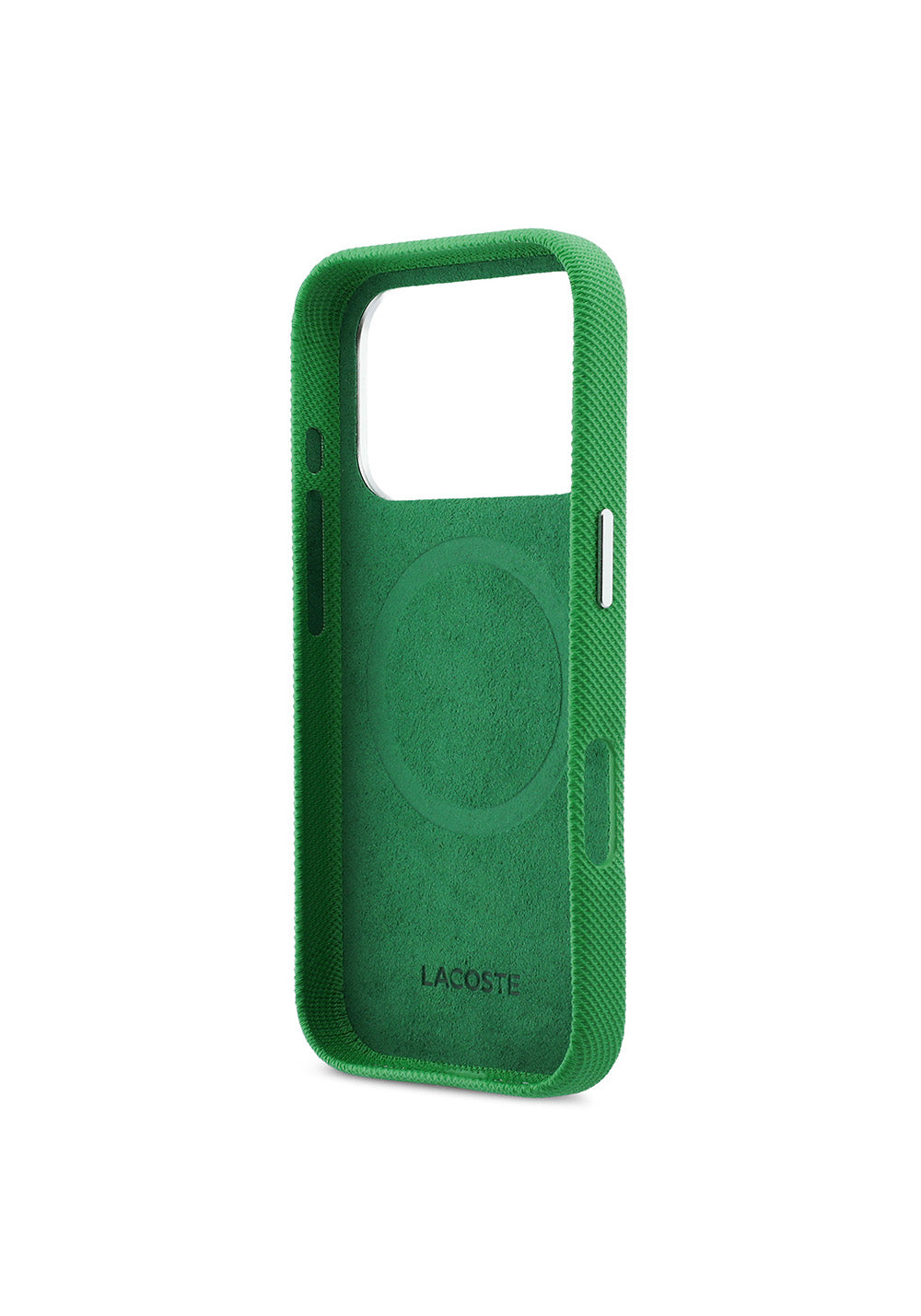 Apple iPhone 17 Pro Kılıf Lacoste Orijinal Lisanslı M-Safe Şarj Özellikli PVC Pike Desenli Arka Yüzey İkonik Timsah Dokuma Logolu Kapak
