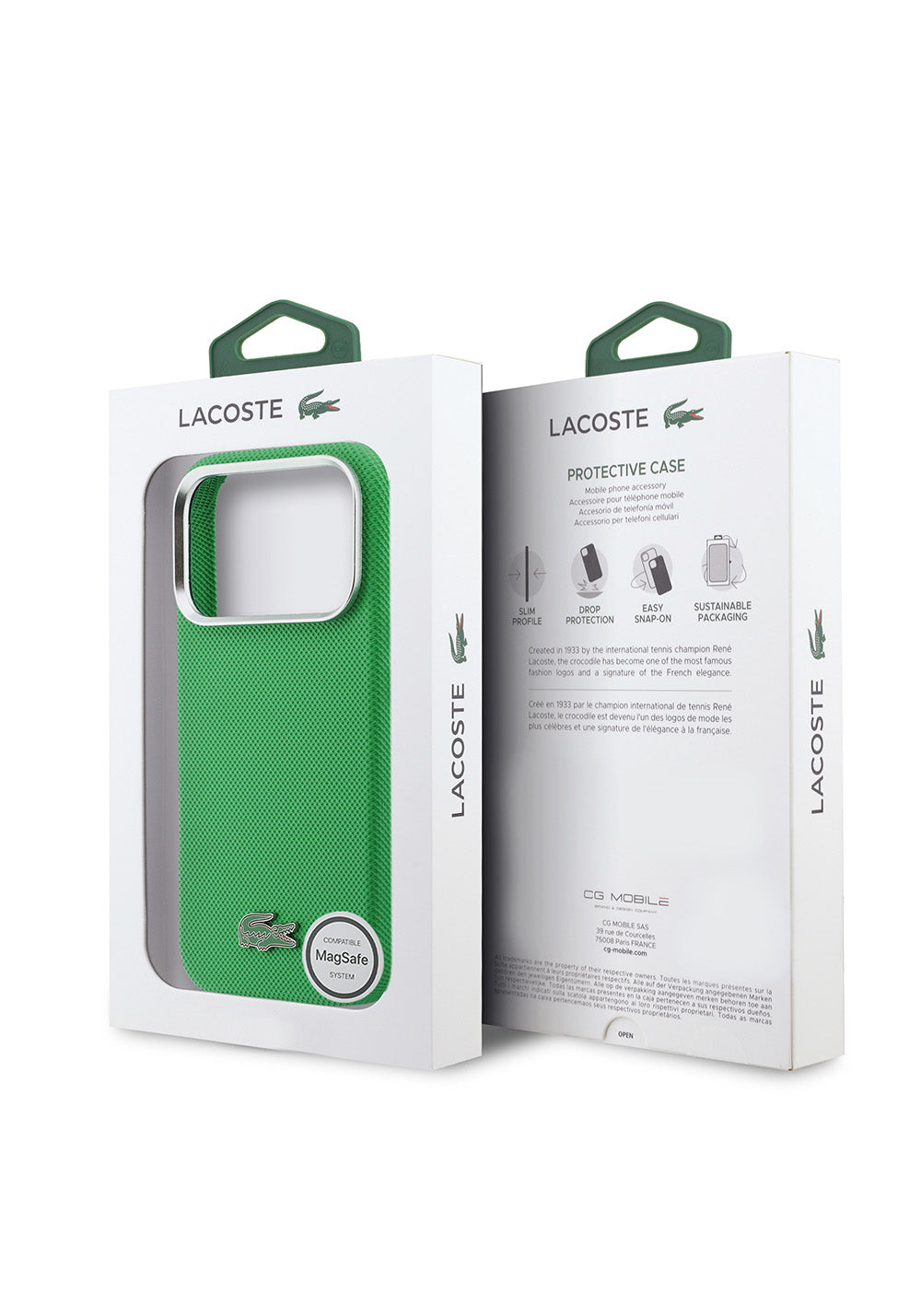 Apple iPhone 17 Pro Kılıf Lacoste Orijinal Lisanslı M-Safe Şarj Özellikli PVC Pike Desenli Arka Yüzey İkonik Timsah Dokuma Logolu Kapak
