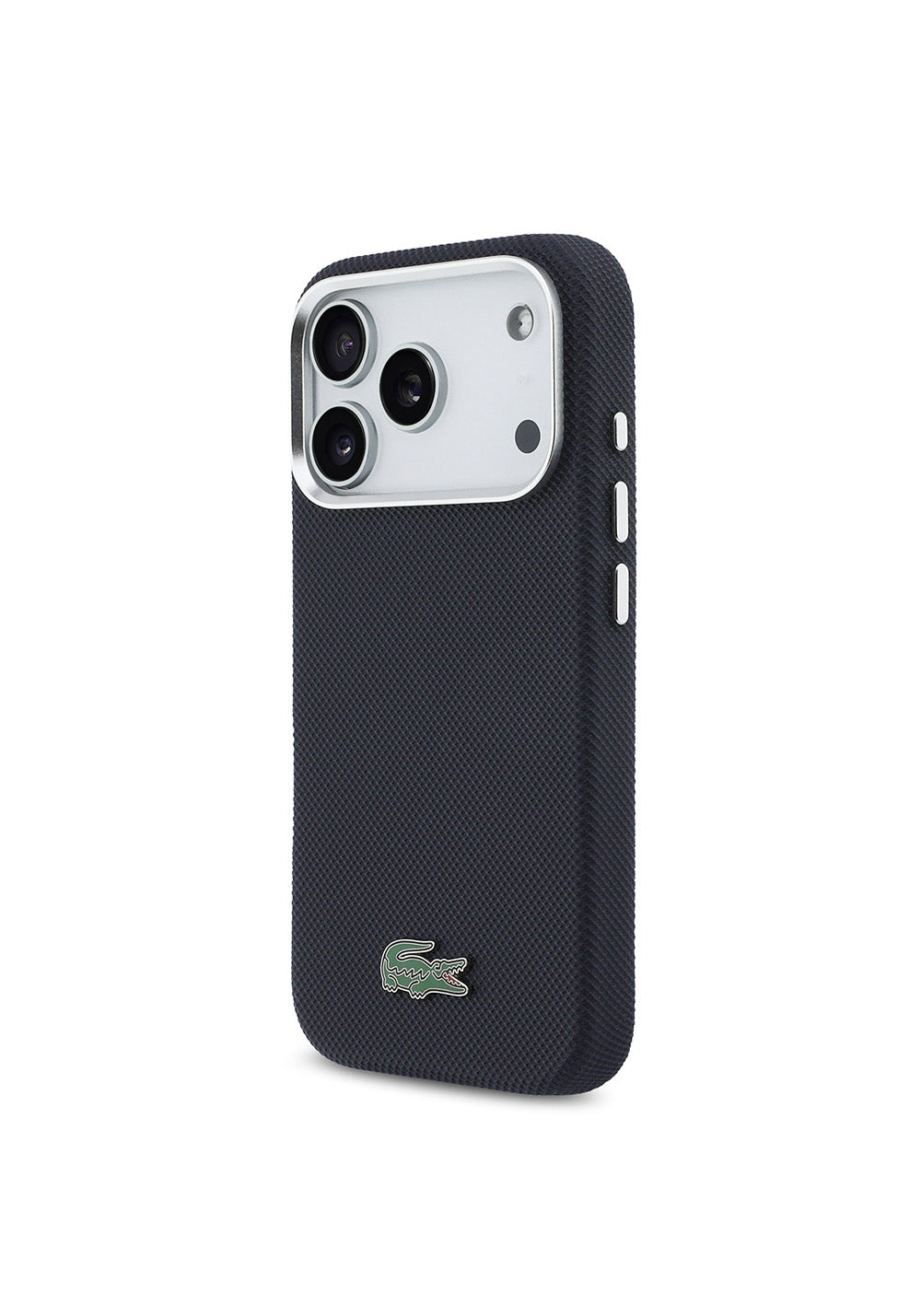 Apple iPhone 17 Pro Kılıf Lacoste Orijinal Lisanslı M-Safe Şarj Özellikli PVC Pike Desenli Arka Yüzey İkonik Timsah Dokuma Logolu Kapak