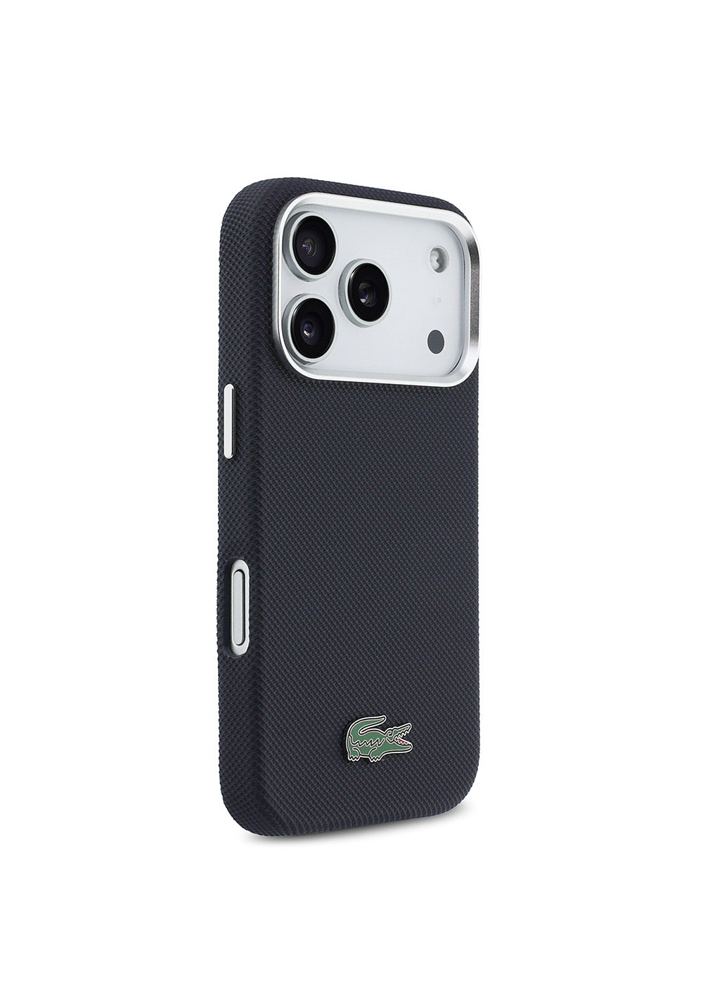 Apple iPhone 17 Pro Kılıf Lacoste Orijinal Lisanslı M-Safe Şarj Özellikli PVC Pike Desenli Arka Yüzey İkonik Timsah Dokuma Logolu Kapak
