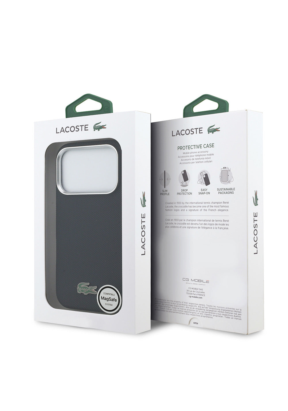 Apple iPhone 17 Pro Kılıf Lacoste Orijinal Lisanslı M-Safe Şarj Özellikli PVC Pike Desenli Arka Yüzey İkonik Timsah Dokuma Logolu Kapak