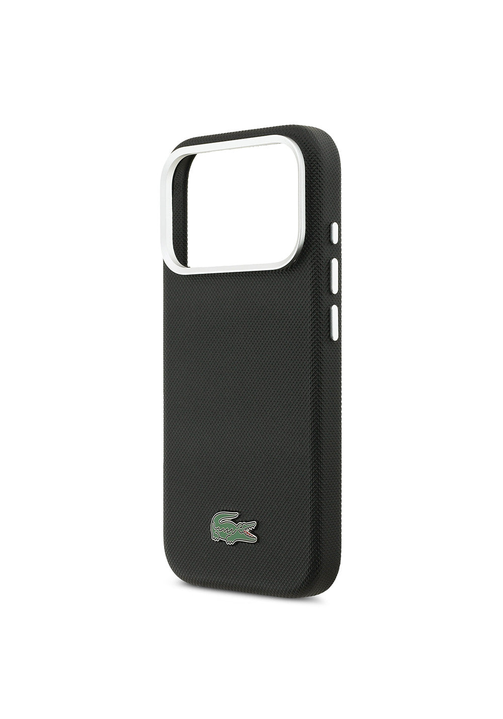 Apple iPhone 17 Pro Max Kılıf Lacoste Orijinal Lisanslı M-Safe Şarj Özellikli PVC Pike Desenli Arka Yüzey İkonik Timsah Dokuma Logolu Kapak