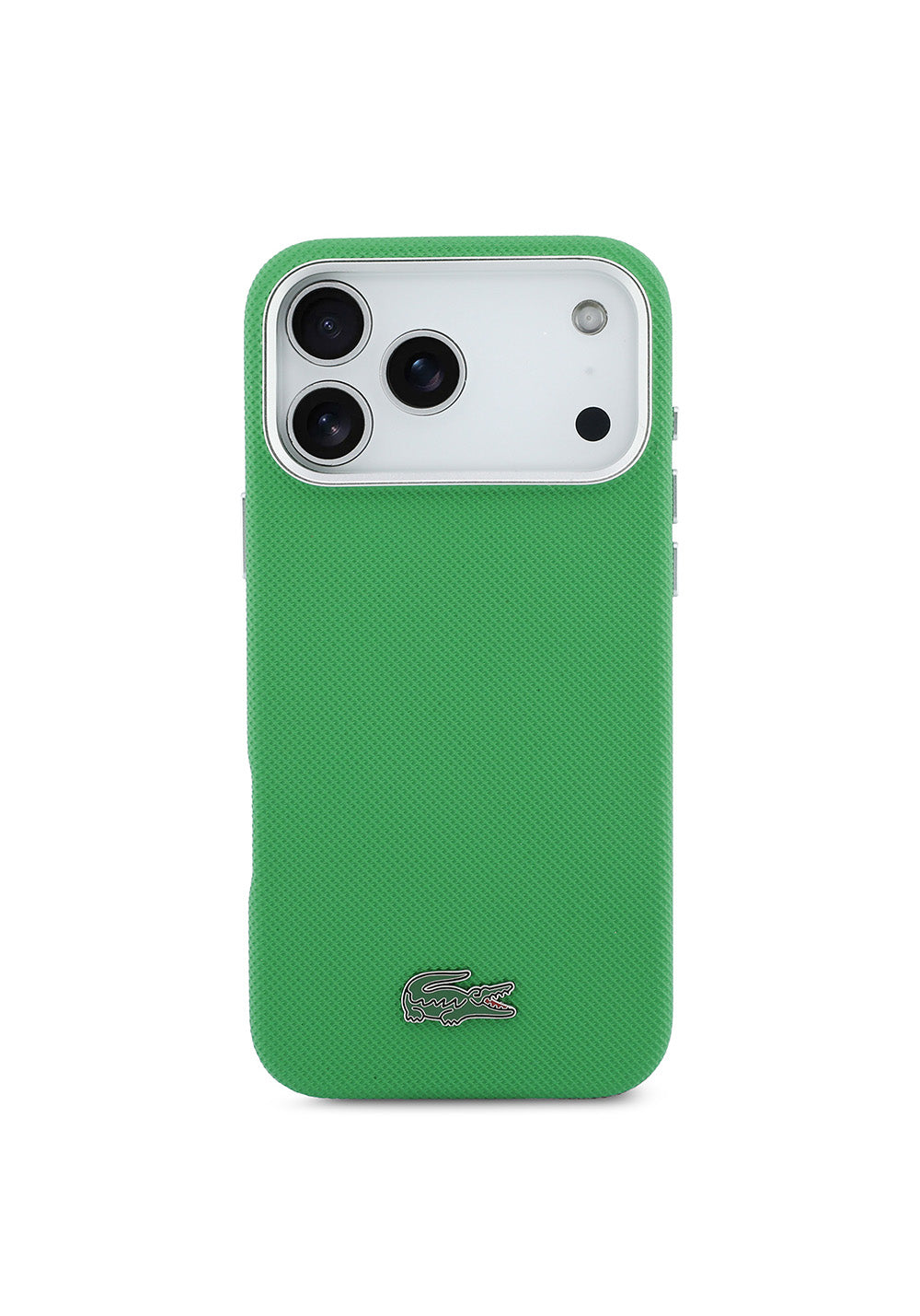 Apple iPhone 17 Pro Max Kılıf Lacoste Orijinal Lisanslı M-Safe Şarj Özellikli PVC Pike Desenli Arka Yüzey İkonik Timsah Dokuma Logolu Kapak