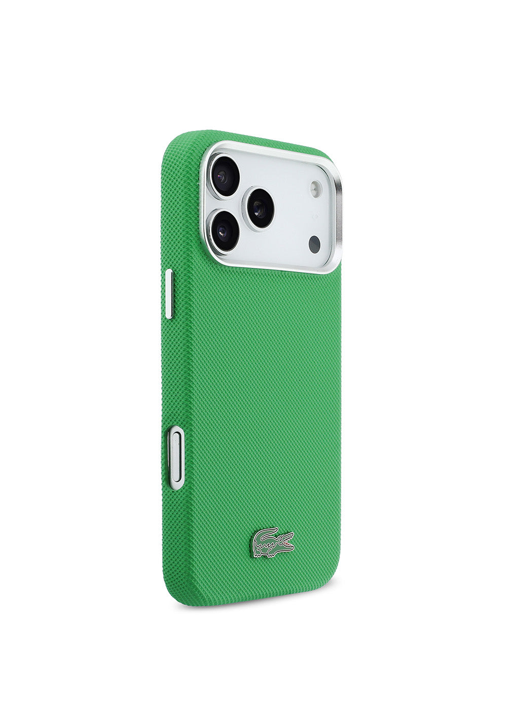 Apple iPhone 17 Pro Max Kılıf Lacoste Orijinal Lisanslı M-Safe Şarj Özellikli PVC Pike Desenli Arka Yüzey İkonik Timsah Dokuma Logolu Kapak